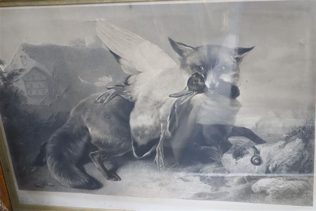 Thomas Landseer after Edwin Landseer, pair of engravings, Just Caught and Not Caught Yet, 60 x 87cm